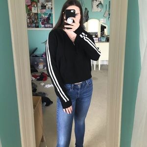 Brandy Melville black quarter zip hoodie